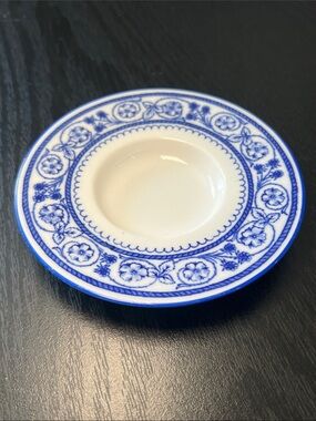 1862-91 Antique Copelands China Blue White Floral Bone China Trinket Dish